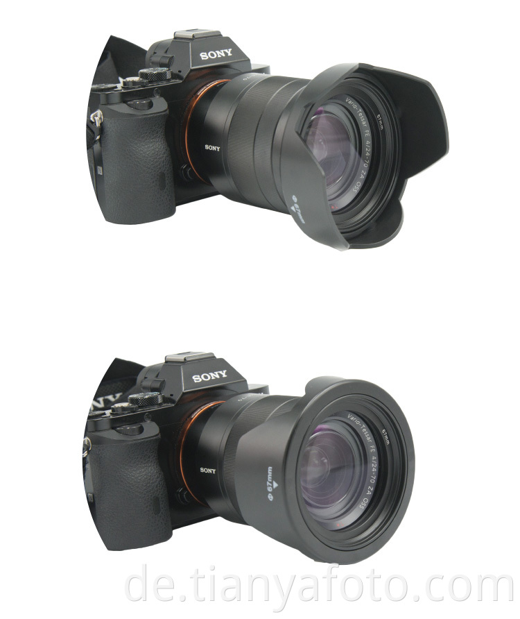 Tianya neue 77-mm-Kamera-Gegenlichtblende für Canon, Sony, Nikon